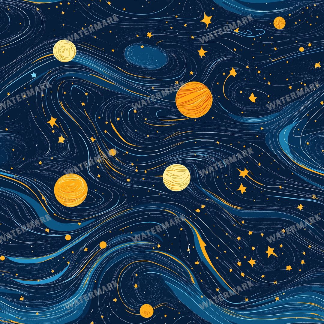 Space And Celestial Seamless Pattern