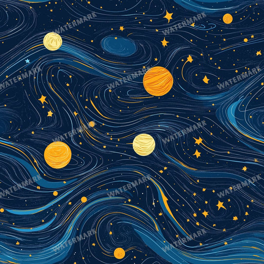 Space And Celestial Seamless Pattern