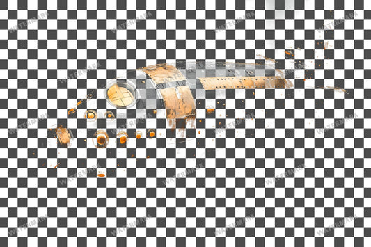 Steampunk Airship In Corner Of Image Transparent Overlay Pngs