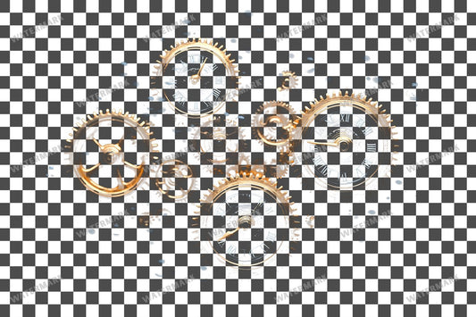 Steampunk Clockwork Gear Transparent Overlay Pngs