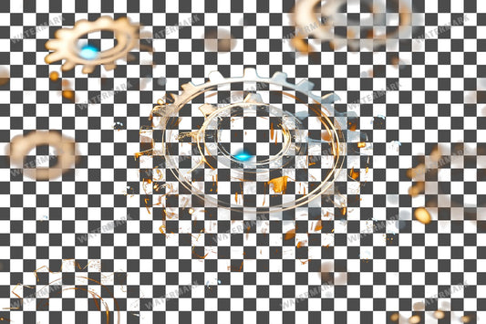 Steampunk Gear Cluster Transparent Overlay Pngs