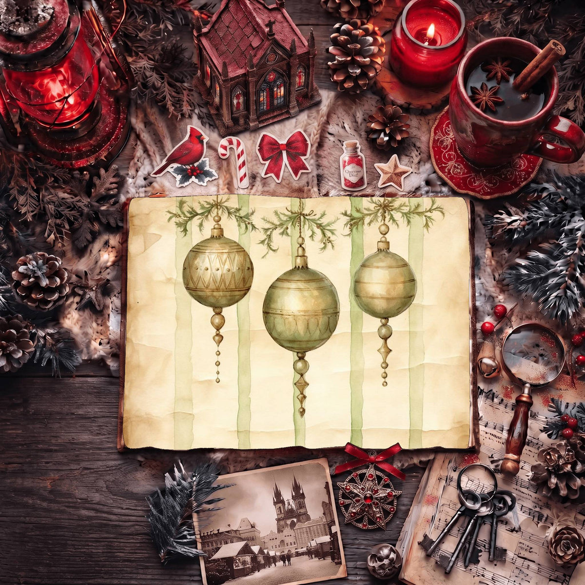Striped Christmas Digital Papers
