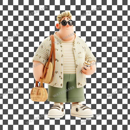 Stylish Traveler Clipart Pngs