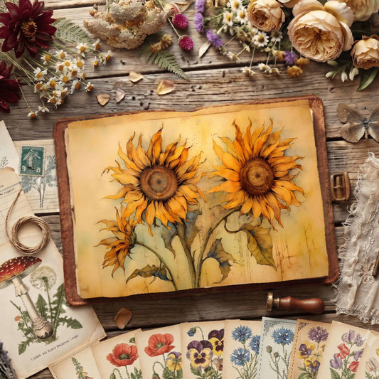 Sunflower Watercolour Digital Papers