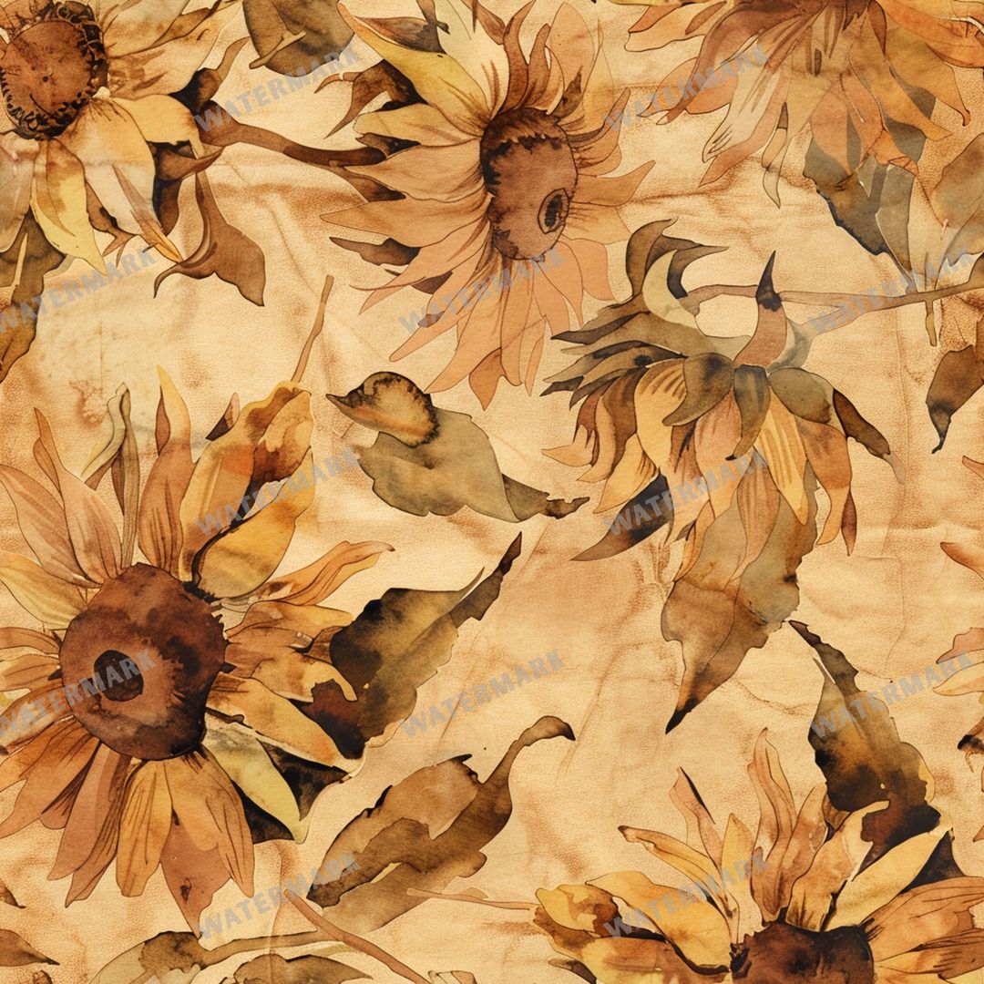 Sunflowers Seamless Pattern