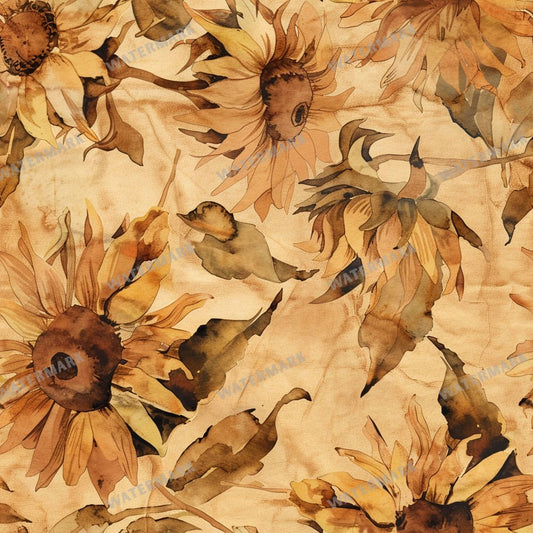Sunflowers Seamless Pattern
