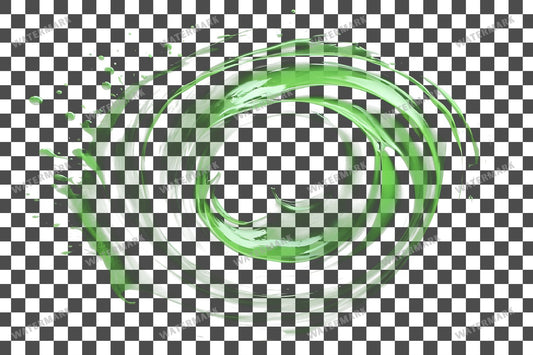 Swirling Green Paint Transparent Overlay Pngs