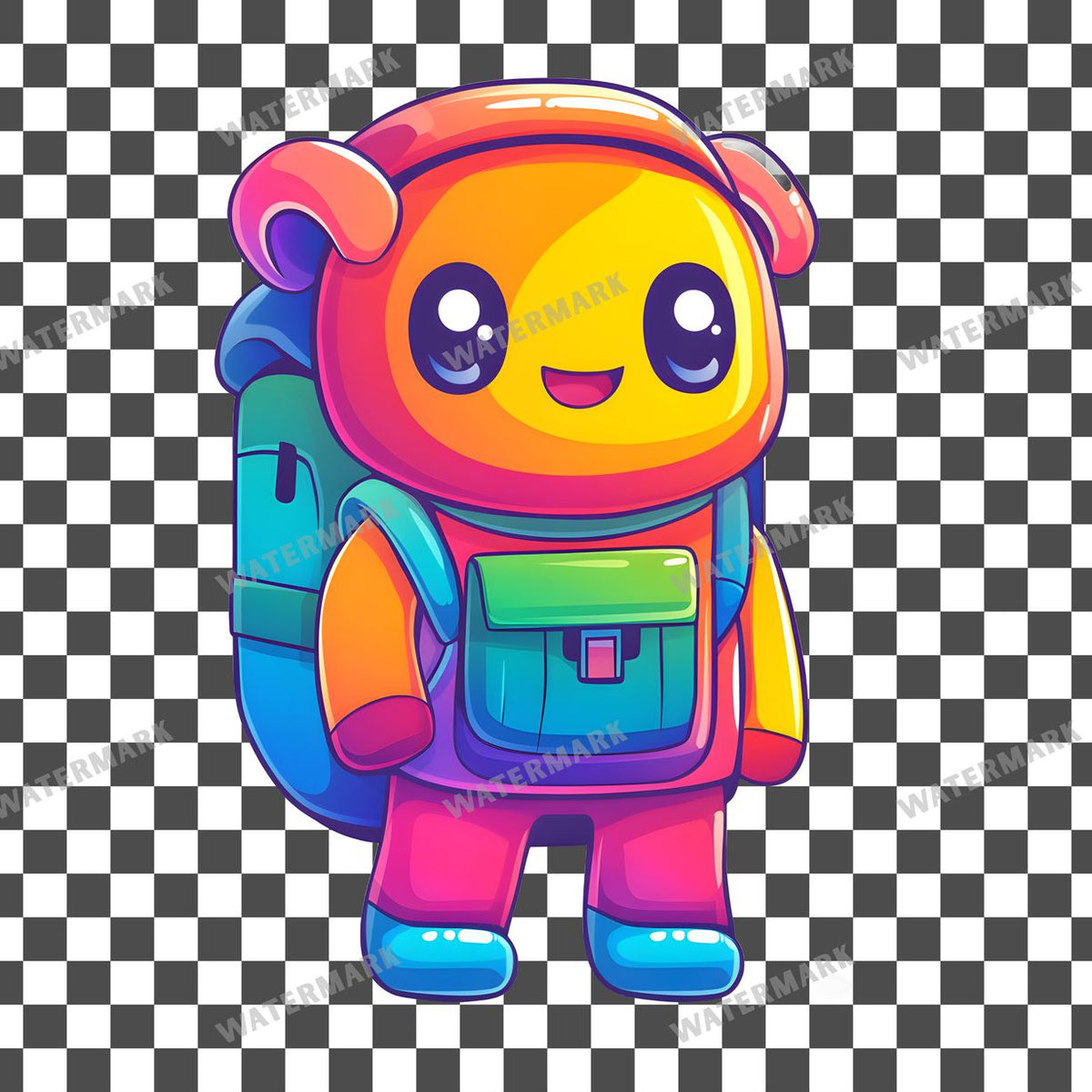Traveller Backpack Kawaii Style Clipart Pngs