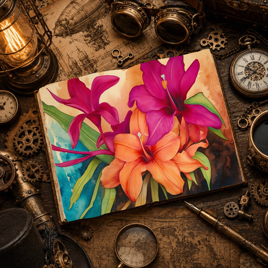 Tropical Flower Digital Papers