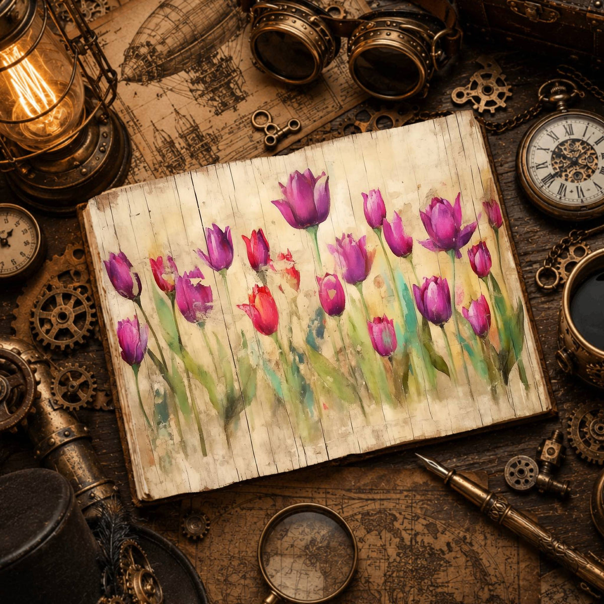 Tulip Flowers Digital Papers