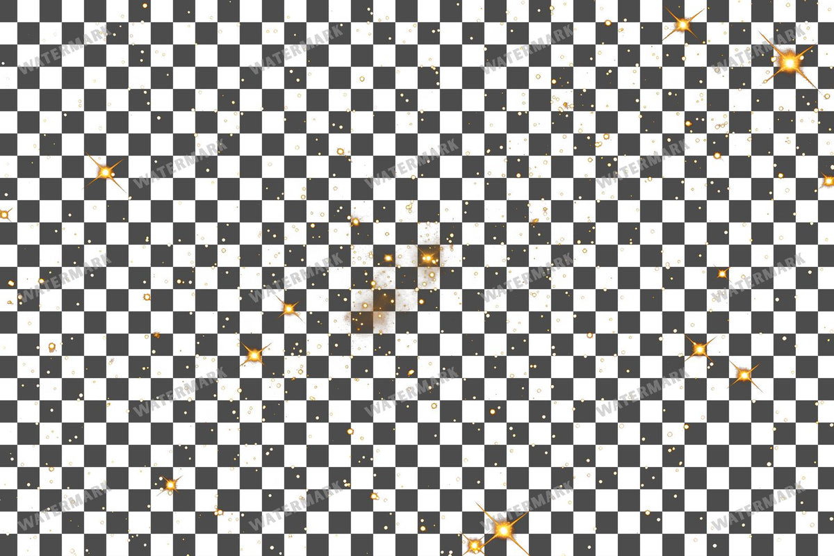 Twinkling Gold Stars Transparent Overlay Pngs