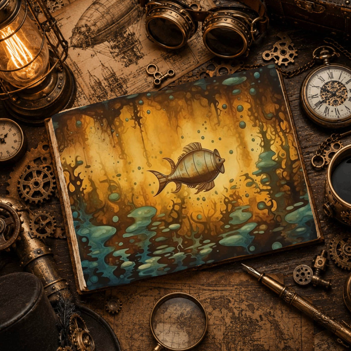 Underwater Steampunk Digital Papers