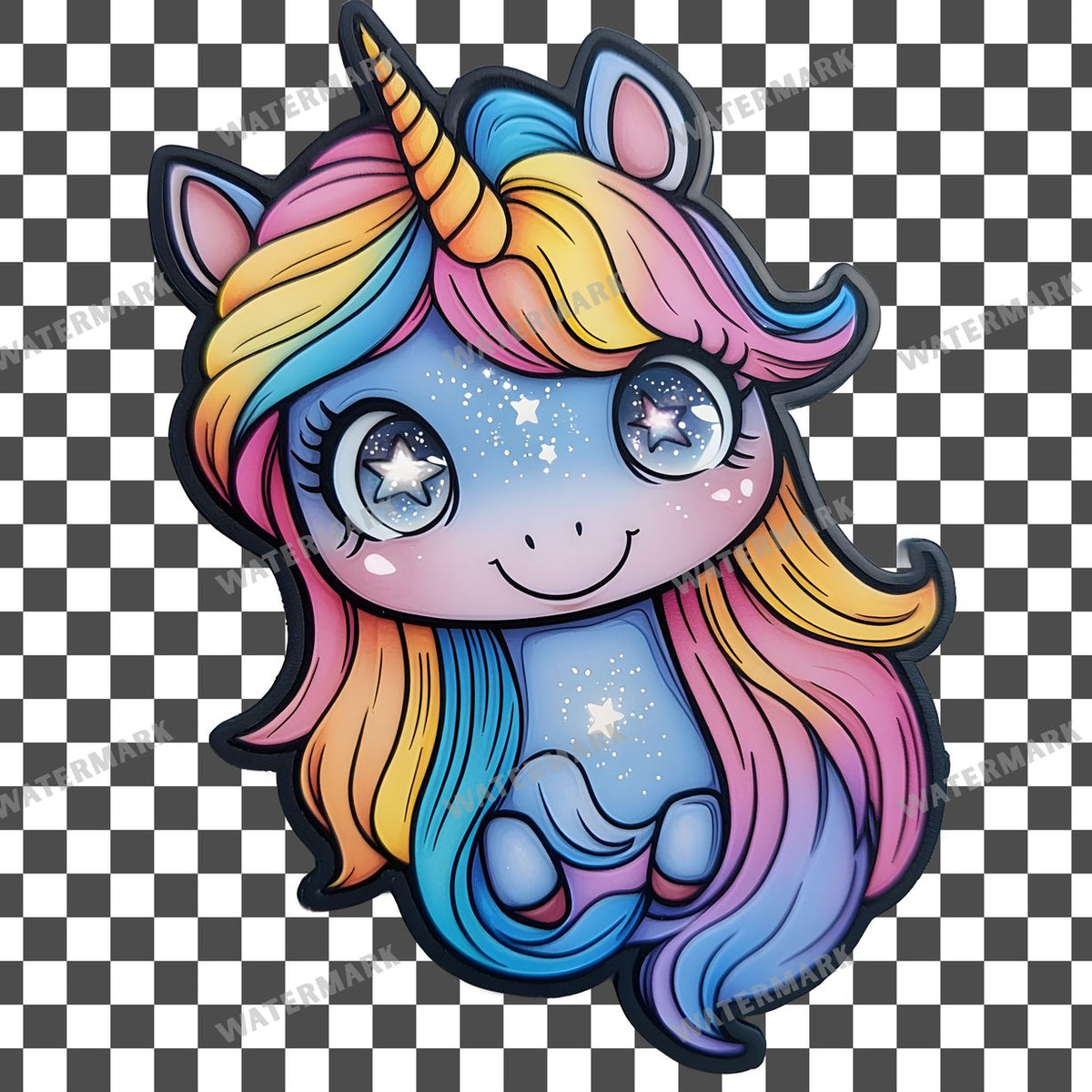 Unicorn Flowing Rainbow Clipart Pngs