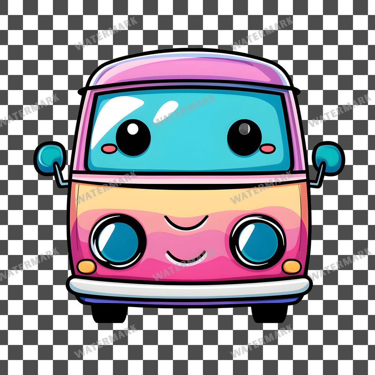 Van Kawaii Style Clipart Pngs