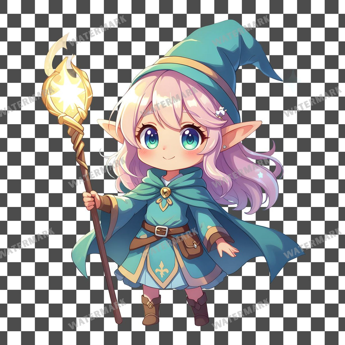 Vchibi Elf Mage Clipart Pngs