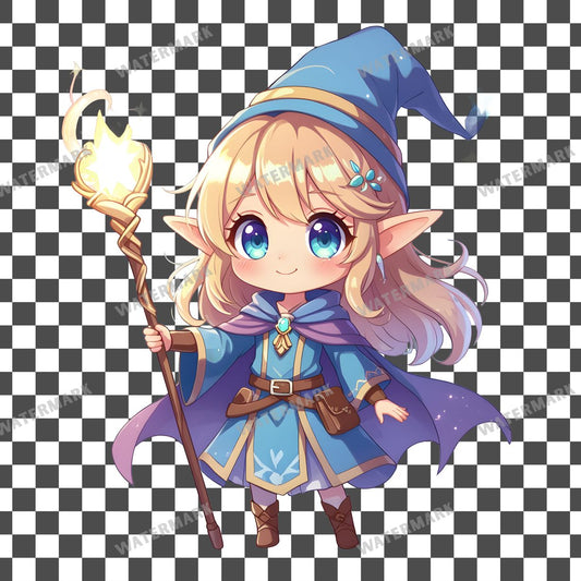 Vchibi Elf Mage Clipart Pngs