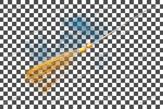 Vibrant Witchs Broom Transparent Overlay Pngs