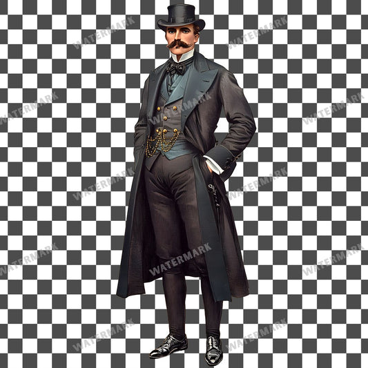 Victorian Man Vintage Style Clipart Pngs