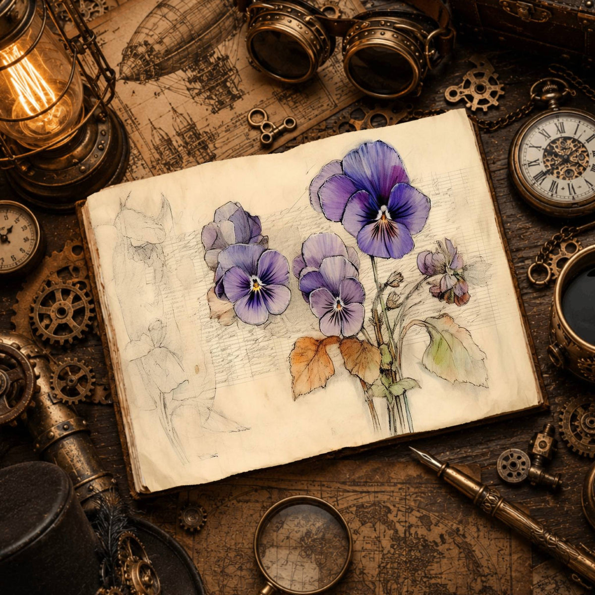 Violets Watercolour Digital Papers