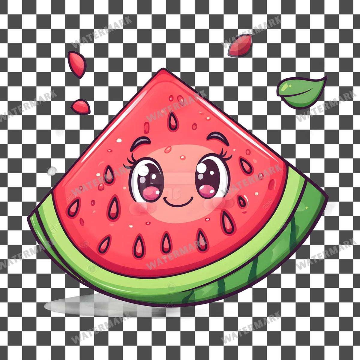 Watermelon Kawaii Style Clipart Pngs