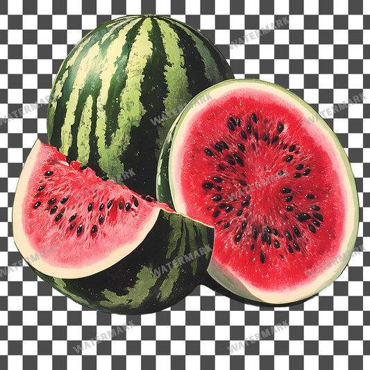 Watermelon Vintage Style Clipart Pngs