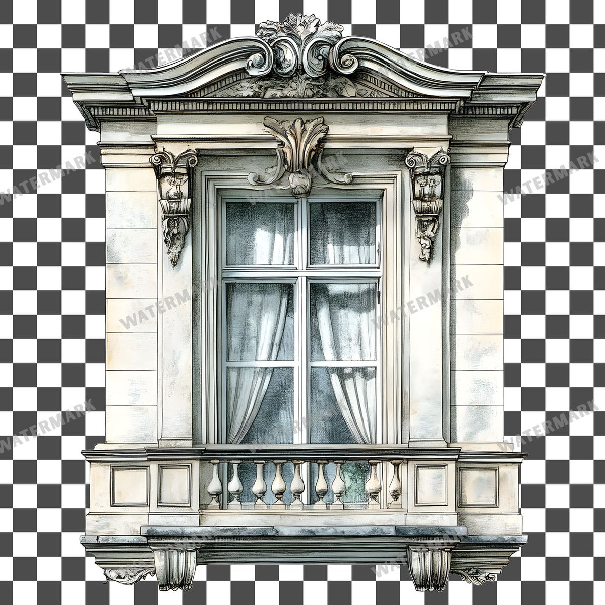 Window Vintage Style Clipart Pngs