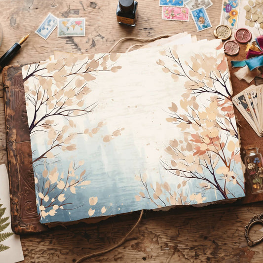 Winter Leaves Digital Papers