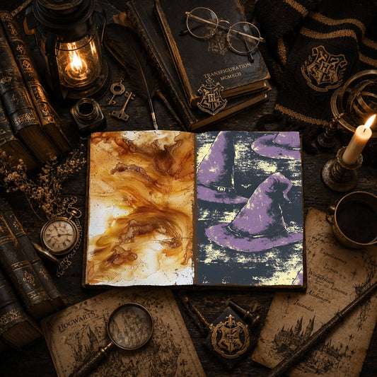 Witch Halloween printable junk journal papers, digital download preview