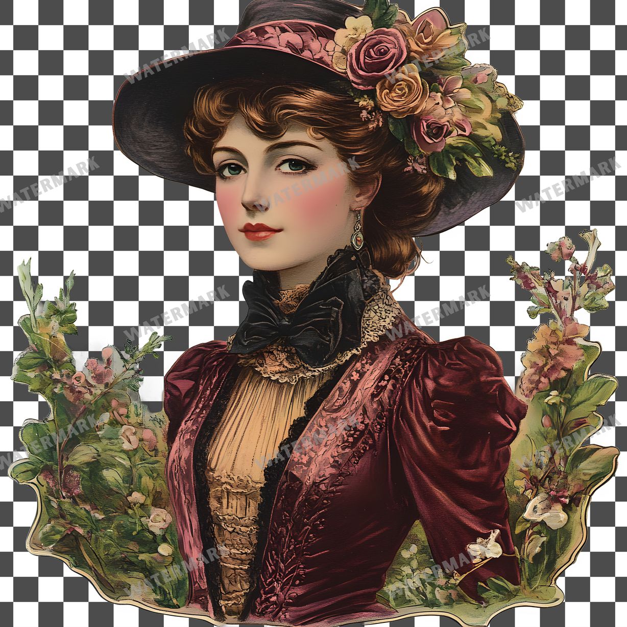 Womens Hat Vintage Style Clipart Pngs
