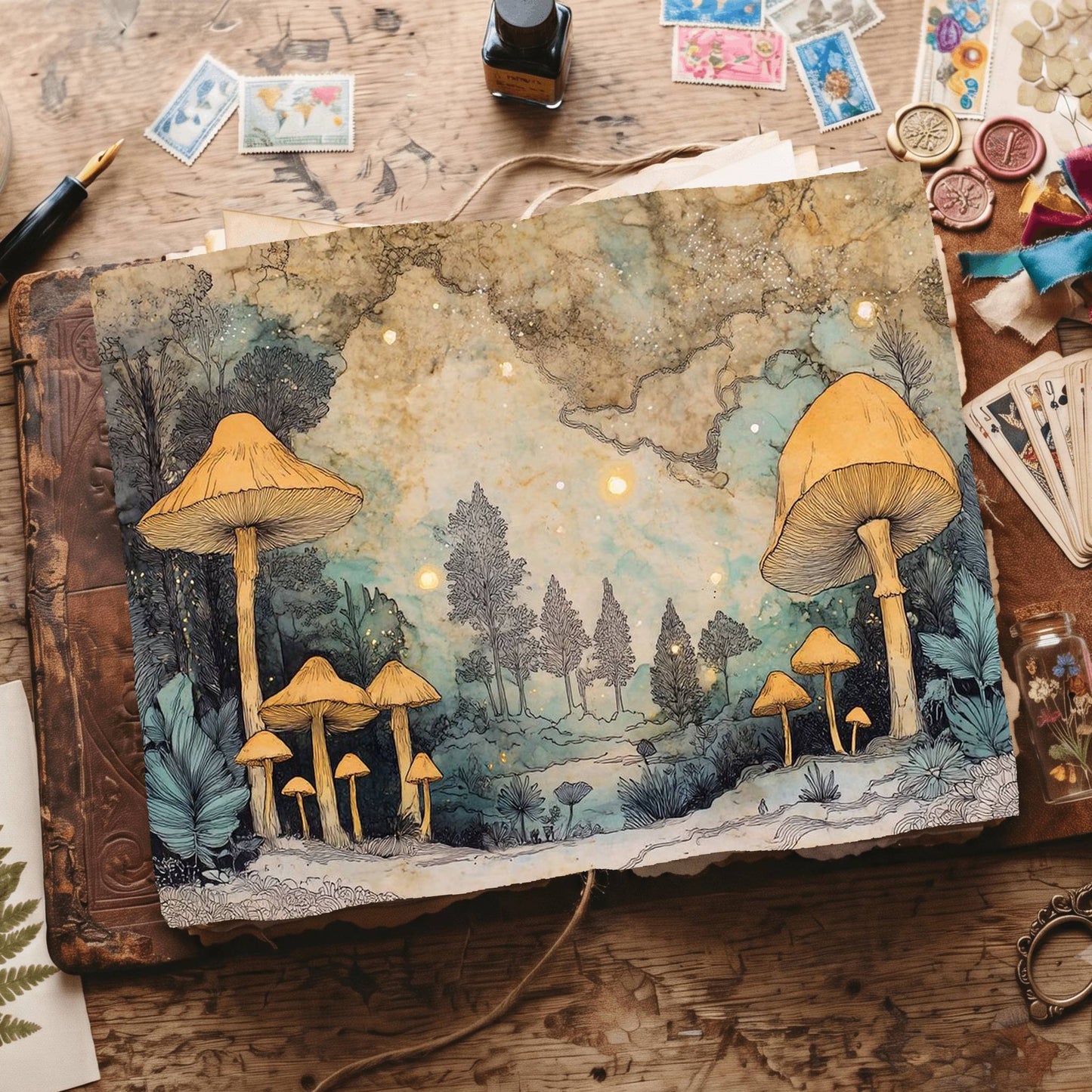 Wonderland Whimsical Landscape Digital Papers