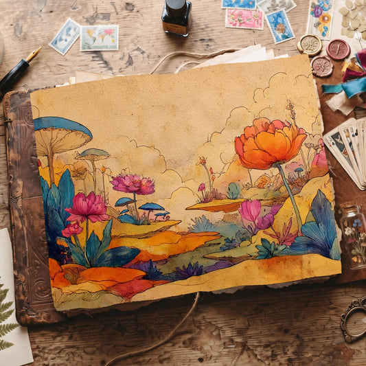 Wonderland Whimsical Landscape Digital Papers