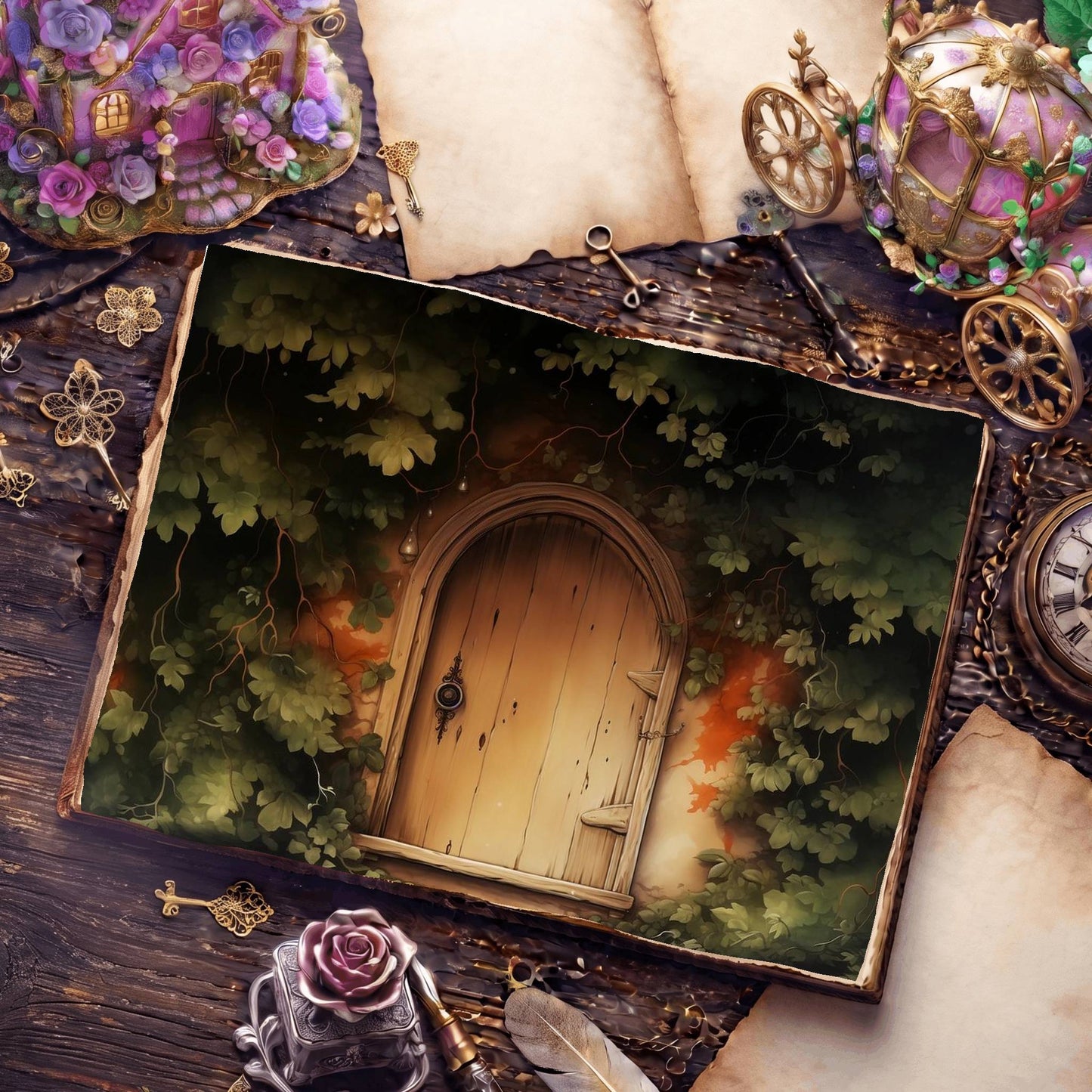 Wooden Door Digital Papers