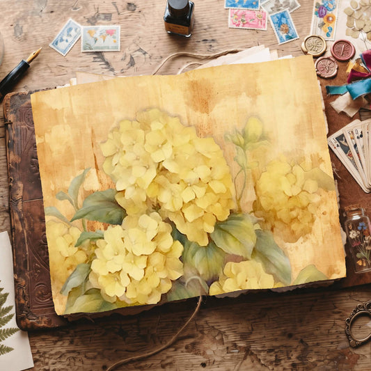 Yellow Hydrangea Digital Papers
