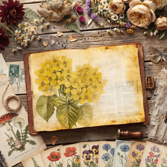 Yellow Hydrangea Digital Papers