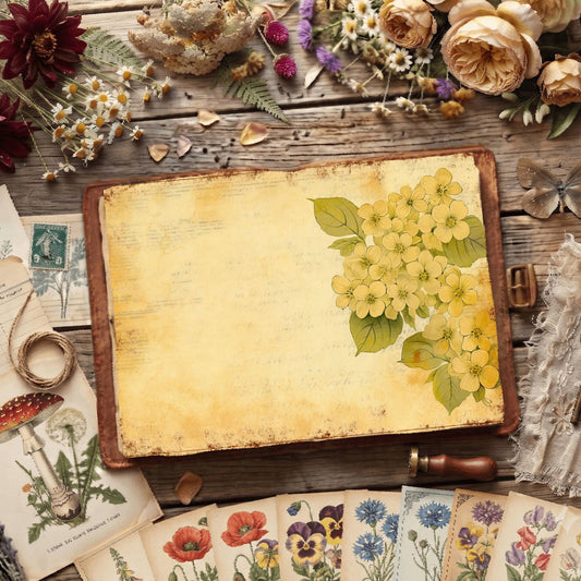Yellow Hydrangea Digital Papers