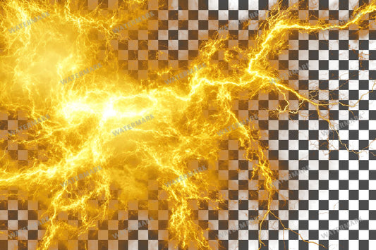 Yellow Lightning Strike Electric Flash Transparent Overlay Pngs