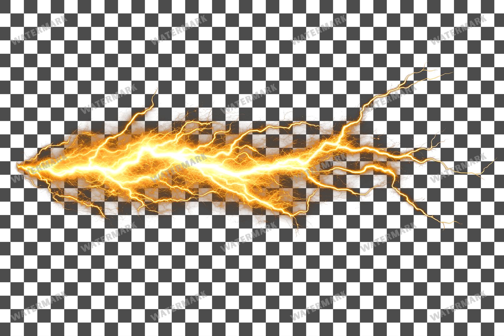 Yellow Lightning Strike Transparent Overlay Pngs