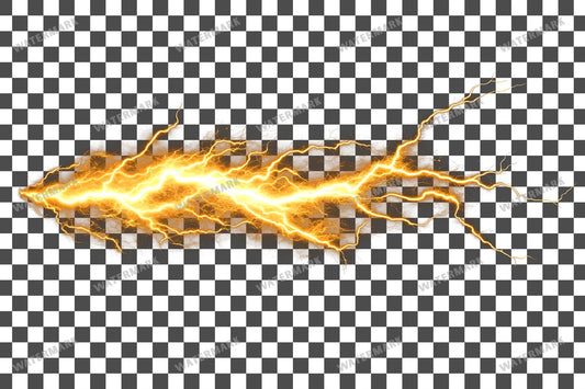 Yellow Lightning Strike Transparent Overlay Pngs