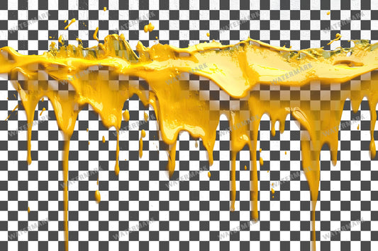 Yellow Paint Drips Glowing Paint Transparent Overlay Pngs