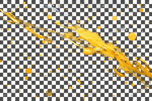 Yellow Paint Splatter Abstract Splashes Transparent Overlay Pngs