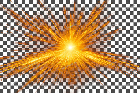Yellow Radial Light Emanating Rays Transparent Overlay Pngs