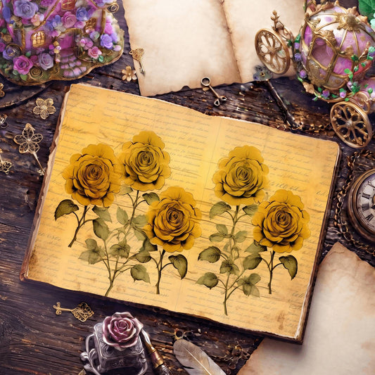Yellow Roses Digital Papers