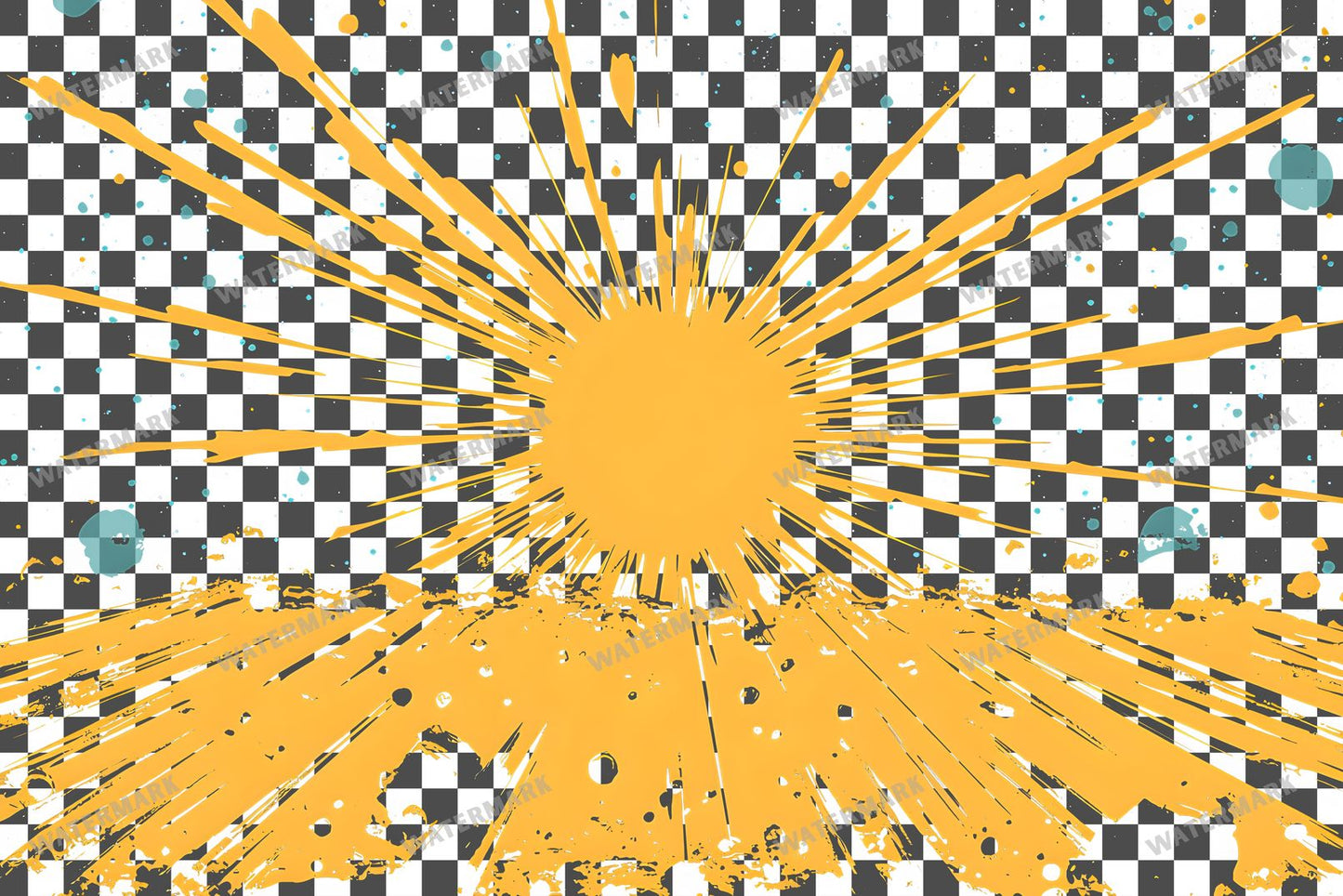Yellow Starburst Star With Radiating Transparent Overlay Pngs