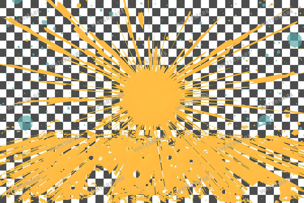 Yellow Starburst Star With Radiating Transparent Overlay Pngs