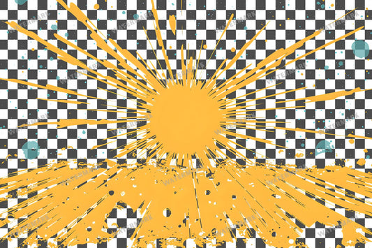Yellow Starburst Star With Radiating Transparent Overlay Pngs