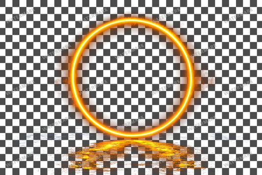 Yellow Straight Neon Light Ring Transparent Overlay Pngs