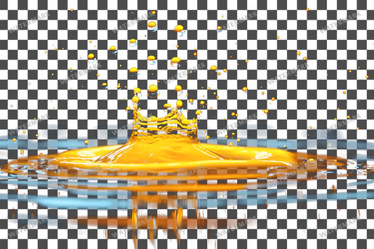 Yellow Water Splash Dynamic Droplets Transparent Overlay Pngs