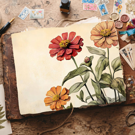 Zinnias Digital Papers