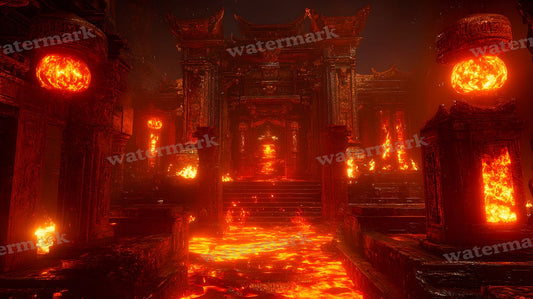 A Fiery Temple Backdrop Images