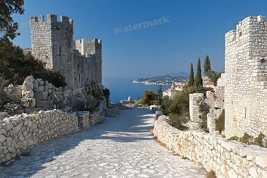 Abandoned European Castle Ruins Backdrop Images